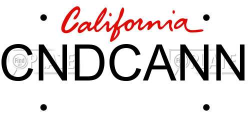 CNDCANN California License Plate