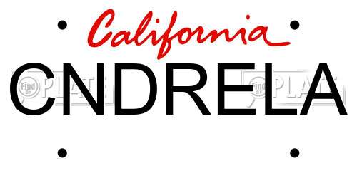 CNDRELA California License Plate
