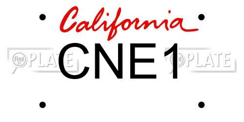 CNE1 California License Plate