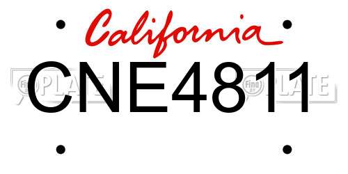 CNE4811 California License Plate