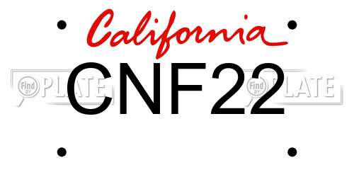 CNF22 California License Plate