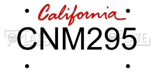 CNM295 California License Plate