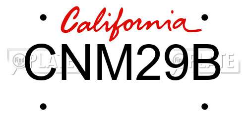 CNM29B California License Plate