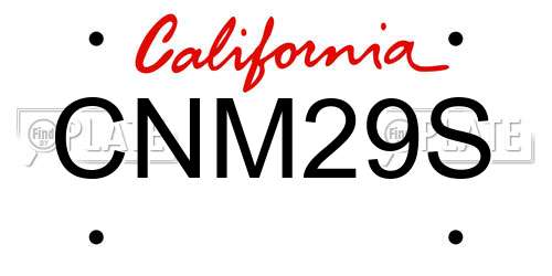 CNM29S California License Plate