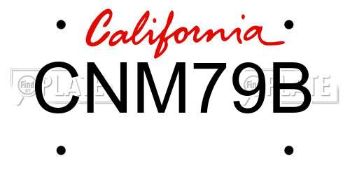 CNM79B California License Plate