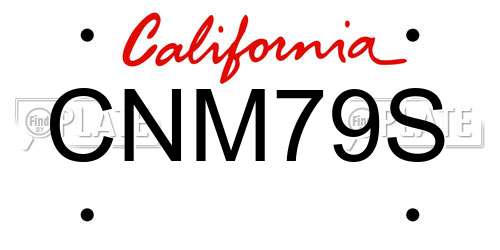CNM79S California License Plate