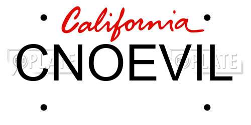 CNOEVIL California License Plate