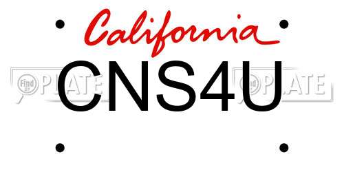 CNS4U California License Plate