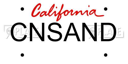CNSAND California License Plate