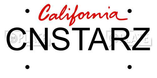 CNSTARZ California License Plate