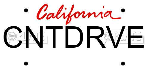 CNTDRVE California License Plate