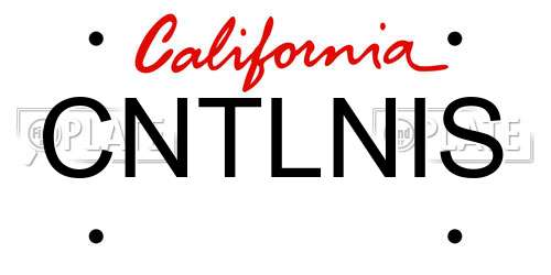 CNTLNIS California License Plate