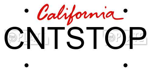 CNTSTOP California License Plate