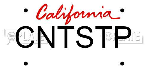 CNTSTP California License Plate
