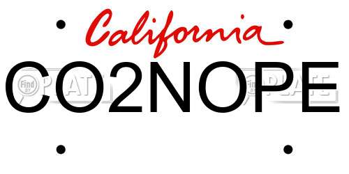 CO2NOPE California License Plate