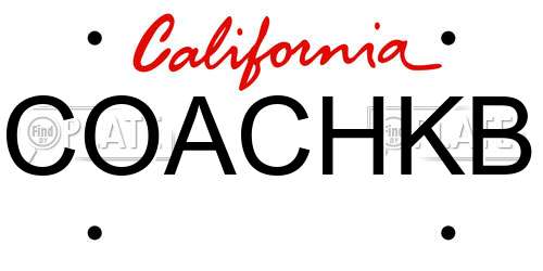 COACHKB California License Plate