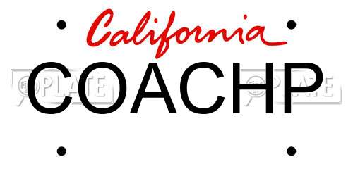 COACHP California License Plate