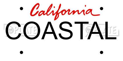 COASTAL California License Plate