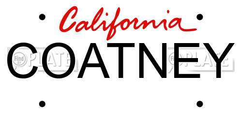 COATNEY California License Plate