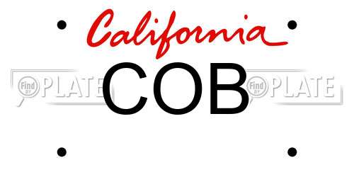 COB California License Plate