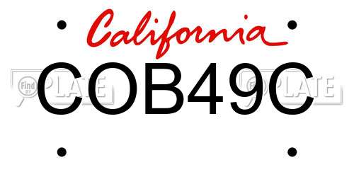 COB49C California License Plate