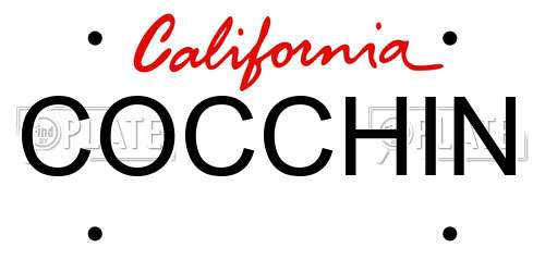 COCCHIN California License Plate