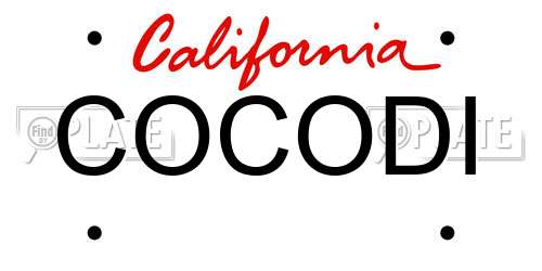 COCODI California License Plate