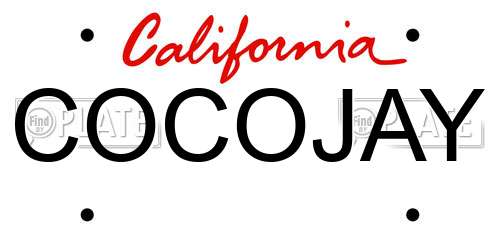 COCOJAY California License Plate