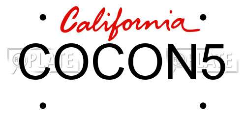 COCON5 California License Plate