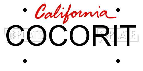 COCORIT California License Plate