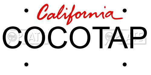 COCOTAP California License Plate