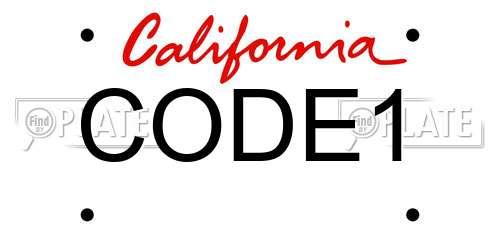 CODE1 California License Plate