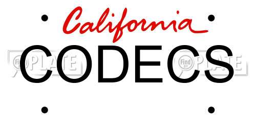 CODECS California License Plate