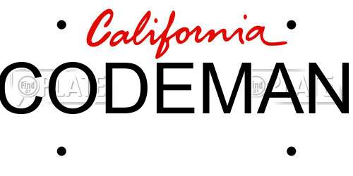 CODEMAN California License Plate