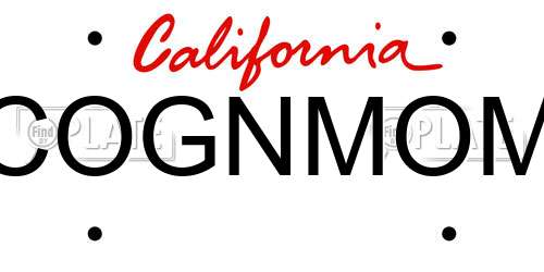 COGNMOM California License Plate