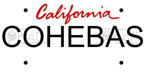 COHEBAS California License Plate