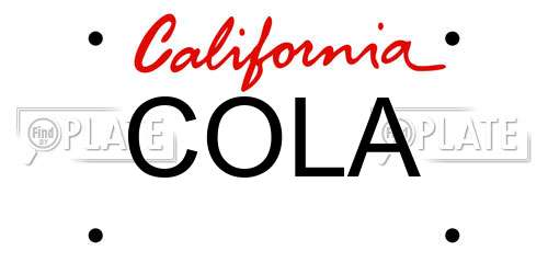 COLA California License Plate