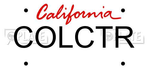 COLCTR California License Plate