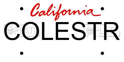 COLESTR California License Plate