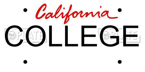 COLLEGE California License Plate
