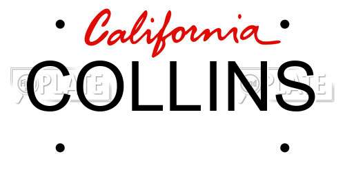 COLLINS California License Plate