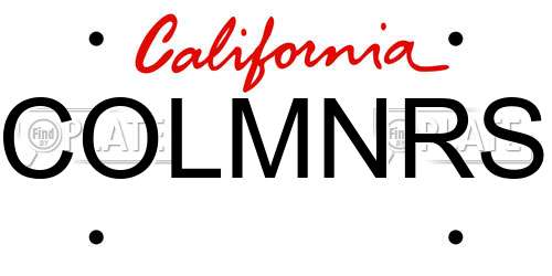 COLMNRS California License Plate