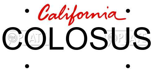 COLOSUS California License Plate