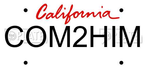 COM2HIM California License Plate