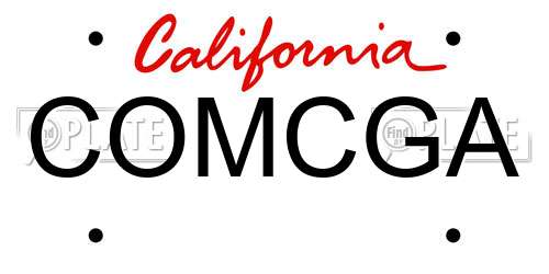 COMCGA California License Plate