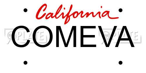 COMEVA California License Plate