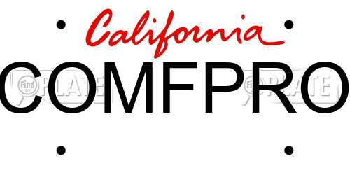 COMFPRO California License Plate
