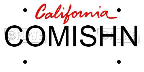 COMISHN California License Plate