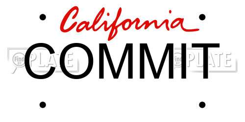 COMMIT California License Plate