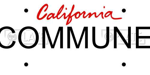 COMMUNE California License Plate